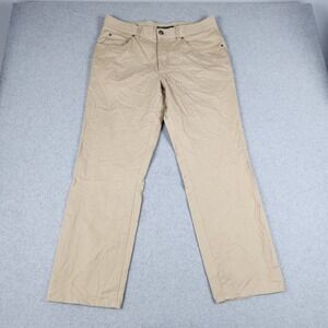 John Bartlett Consensus Chino Pants Men 34/30 Beige Cotton Travel Straight Leg